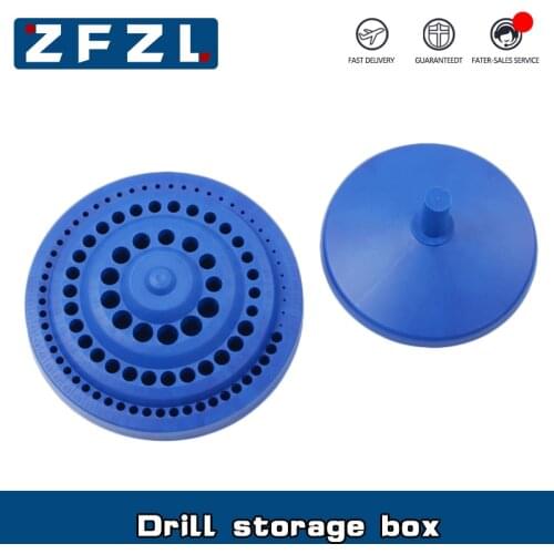 Drill Bit Storage Case Stand Round Shape Hard Plastic Organizer 100Pcs Hole Tool