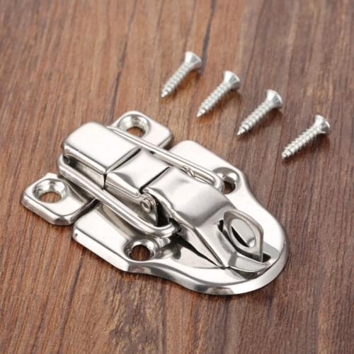 Vintage Lock Silver Hasp Toggle Latch Buckle Clasp Zinc Alloy 40mm*60mm Drawer Box Case Chest Furniture Hardware with screws
