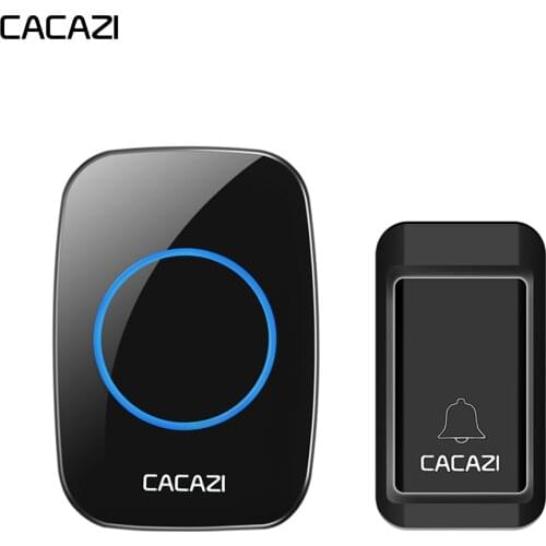 CACAZI Self-powered Waterproof Wireless Doorbell No Battery Button US EU UK AU Plug Receiver 120M Remote Home Calling Bell