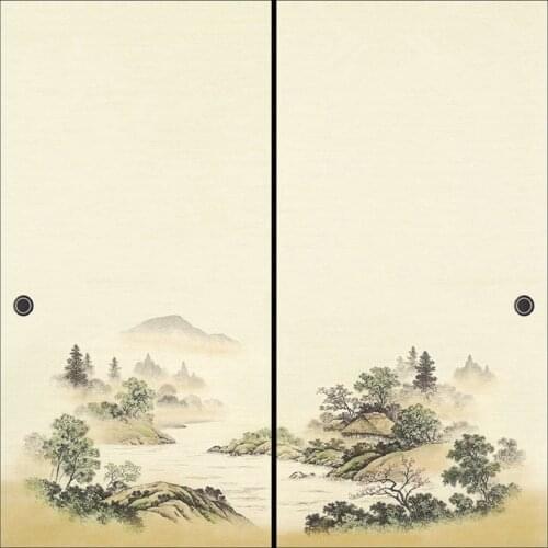 Japanese Fusuma Door Paper 2 Sheets/Pair Washi Woodblock Decor Decorative Wall Paper Soji Sliding Door Bedroom, Living Room