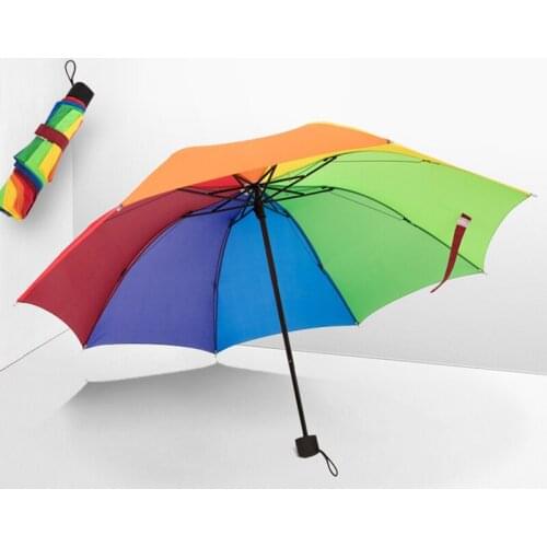 3 Folding 8K Umbrella Lady Rain Windproof Business Portable Quality Strong Rainbow Advertising Umbrellas Custom Logo