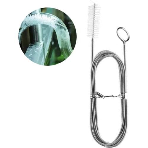 1/3Pcs Refrigerator Drain Pipe Cleaning Brush Stainless Steel Kitchen Sink Hoses Aquarium Water Filter Cleaning Brush 155cm