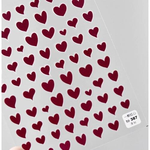 1pcs Love Heart Lip 3D Nail Sticker New Fashion Adhesive Red White Design Nail Art Tips Manicure Accessories