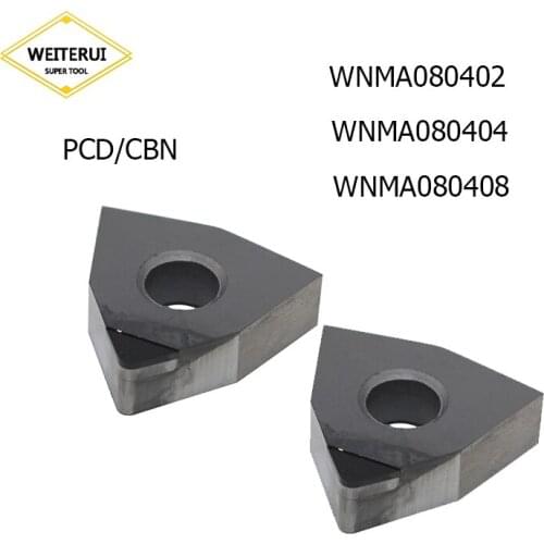 1Pc WNMA080408 WNMA080402 WNMA080404 PCD CBN Diamond Inserts Blade External Turning Tool Lathe Tool For CNC