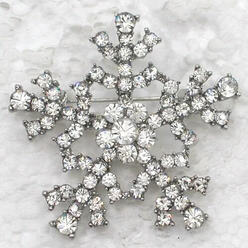 12pcs/lot Wholesale Fashion Brooch Rhinestone Snowflakes Christmas Flower Pin brooches jewelry Gift C101543
