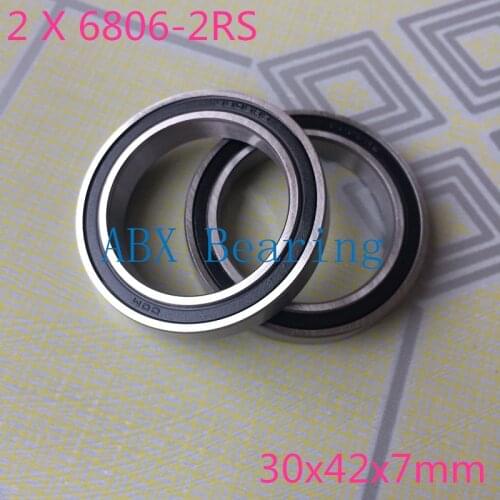 2pcs/lot S6806-2RS S6806-2RS S6806 6806 2RS 6806RS 61806 stainless steel 440C hybrid ceramic deep groove ball bearing 30x42x7mm