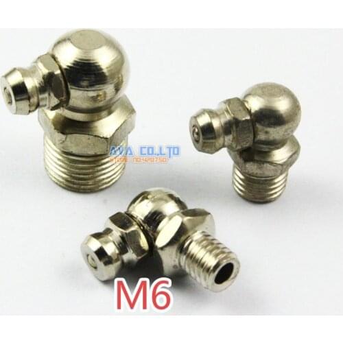 20 Pieces M6 Nickel Plated Iron 90 Degree Grease Zerk Grease Nipple Fitting