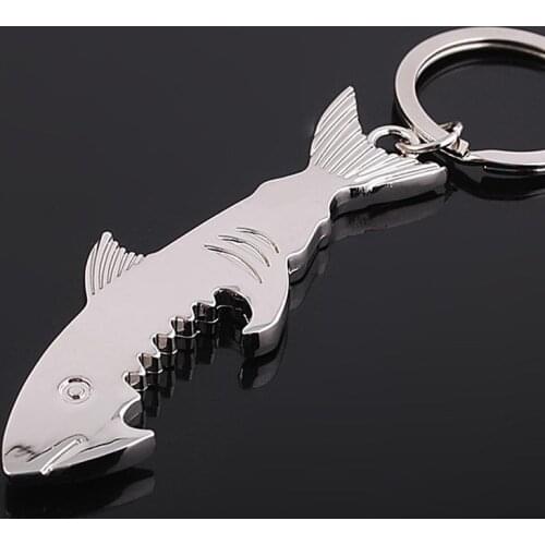 2018 New Creative 3D Shark Model Key Chains Functional Holder Car Motorcycle Keychain Tool Keyring With Bottle Opener Dad Gifts