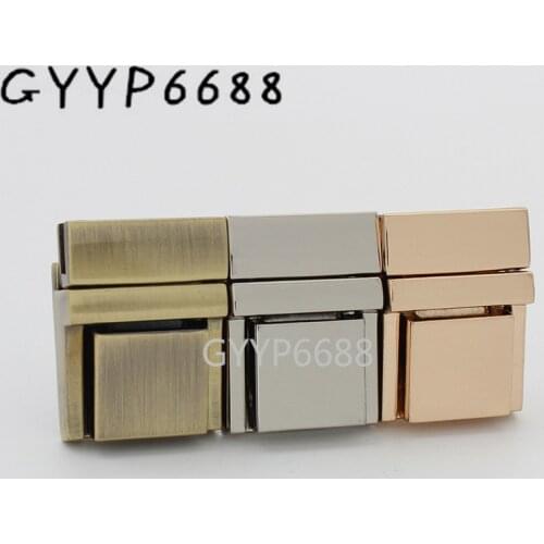 5sets 30sets 27*20mm 4colors high quality gunmetal pressed lock briefcase lock for genuine leather bag making square lock