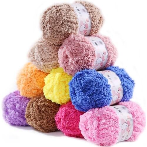 50g/pcs Soft Yarn Baby Wool Yarn Thick Yarn Fiber Velvet Yarn Hand Knitting Wool Crochet Yarn for DIY Sweater Scarf Socks