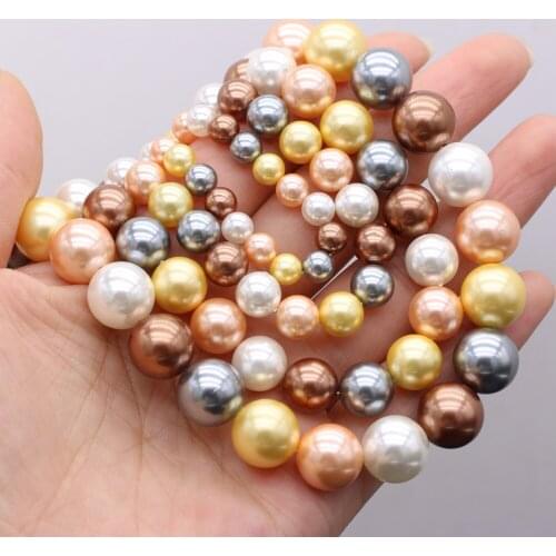 New Style Section Shell Bead Mix-Color Round Loose Beads Charms For Jewelry Making DIY Necklace Bracelet Earrings Ring Accessory