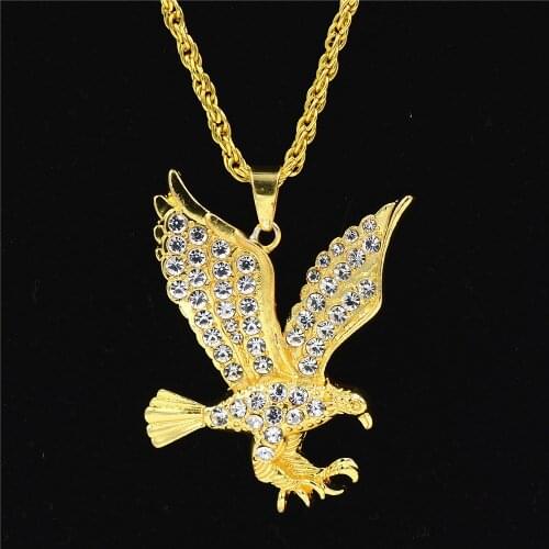 European and American Jewelry NEW JEWELRY collarbone hip hop Necklace Eagle Pendant hip hop boys and girls rap Necklace