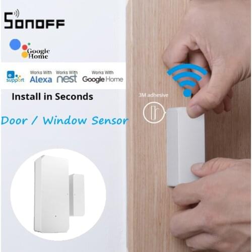 1-30PCS SONOFF DW2 WiFi Door Sensor Window Human Detector Home Security Lock Alarm Via eWeLink Control With Alexa Google Home