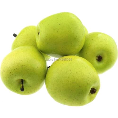Gresorth 6pcs Artificial Green Apple Decoration Fake Fruit Home Party Holiday Decorative Food Toy Model