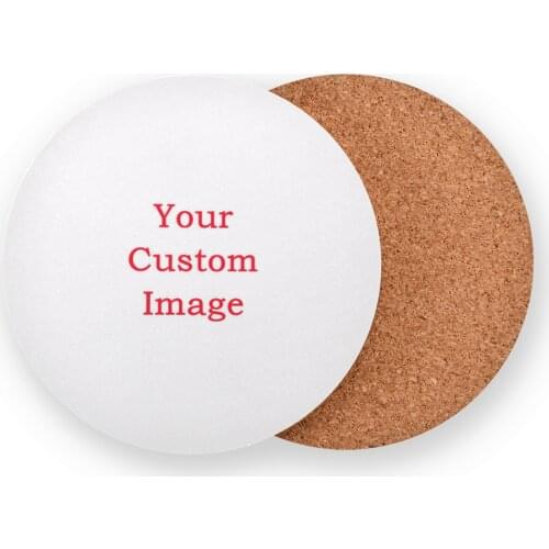 Custom Round Shape Wooden Coasters Diameter 10cm Cork Coasters Suitable For All Cups Heat Resistant Non-slip Durable Mats