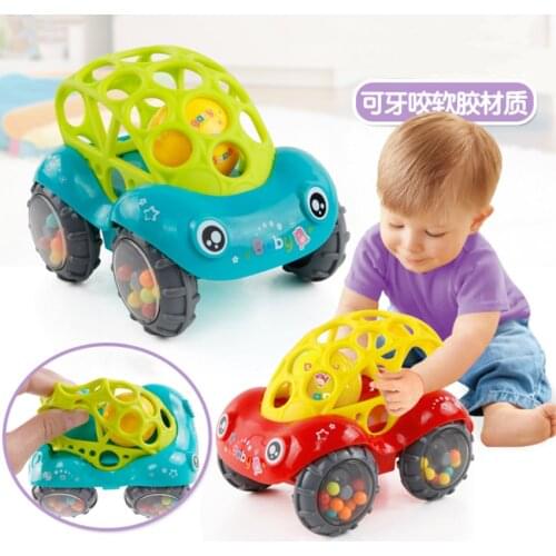 Bearoom Baby Rattles Mobiles Fuuny Baby Car Toy Intelligence Grasping Gums Soft Teether Plastic Hand Bell hammer EducationalGift