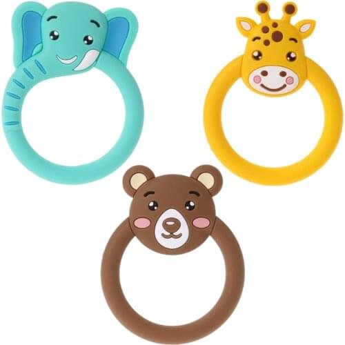 Baby Silicone Teether Pacifier Cartoon Teething Nursing Silicone BPA Free Necklace Toys