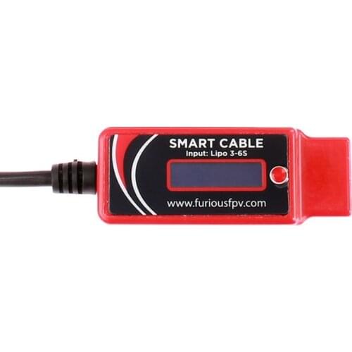 FuriousFPV Smart Cable V2 125cm 3-6S XT60 OLED Display for All Series Fatshark Goggles Duck-King RC Drone FPV Racing Freestyle