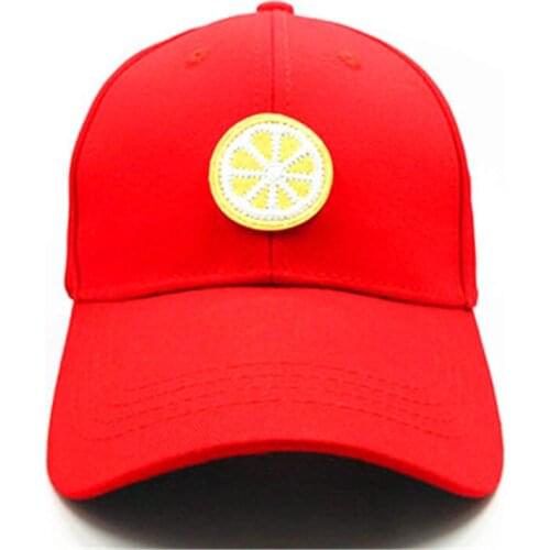 Lemon Fruit Embroidery Cotton Baseball Cap Hip-hop Cap Adjustable Snapback Hats for Men and Women 276