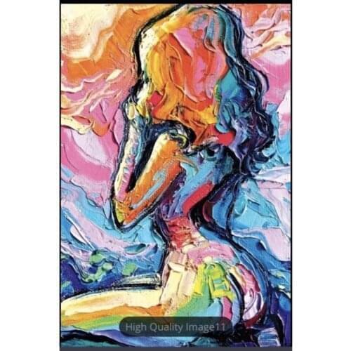 Hand Painted Nude Girl Oil Painting for Home Decor Colorfully Sexy Woman Canvas Paintings