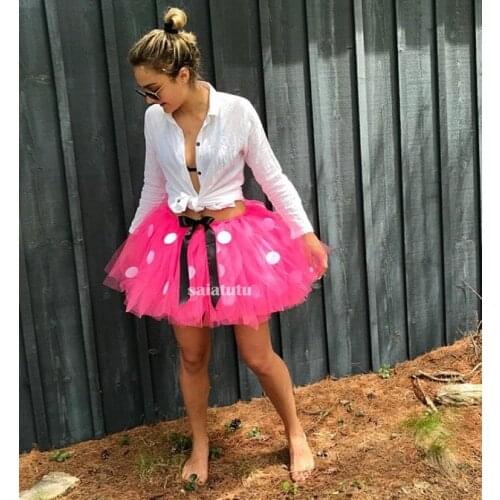 New Arrival Princess Lady Girls Short Skirt for Party Rose Red Polka Dot Ballet Party Christmas New year Dance Skirt Tutu