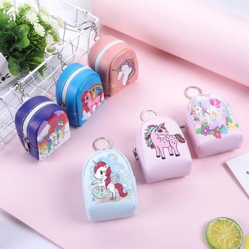 Korea Women Student Coin Bag Cute Wallet Girl Lovely Cartoon Mini Small School Bag Unicorn Little Girl Coin Purses