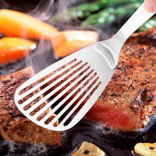 Stainless Steel Slotted Pizza Frying Fish Spatula Shovel Kitchen Baking Tool Stainless Steel Spatula Corrosion Resistant