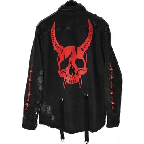Fashion youth street mans jackets and coat spring and autumn cool mans jackets skull pattern printed snake coat for boys girls