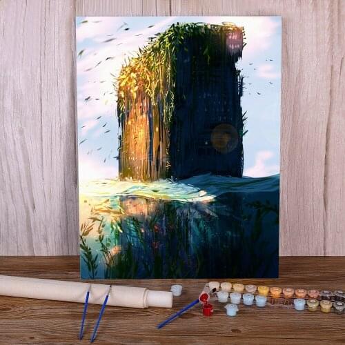 Scenery The New Beginning DIY Painting By Numbers Kit Oil Paints 40*50 Canvas Pictures Home Decoration Crafts For Wholesale