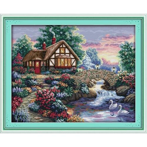 Everlasting Love Beautiful Homeland (6) Chinese Cross Stitch Kits Ecological Cotton Stamped DIY New Year Christmas Decorations