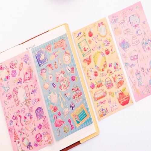 1pcs/lot Kawaii Fairy Tale World Princess Flowers Decorative Scrapbooking Stickers Diary Album Sticker Label gift for kids