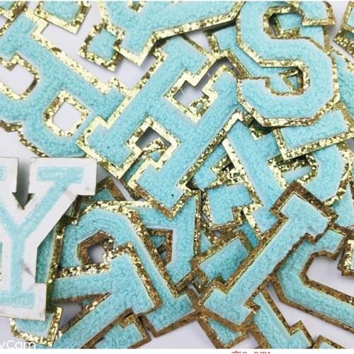 Chenille Gritt Letters Patches Towel Embroidery Rainbow Colors Letter Sewing Sticker I Love You Brand Clothing DIY Accessory