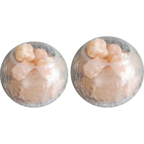 Natural Himalayan Salt Lamps with Ice Crack Glass Bottle Night Light Bedroom