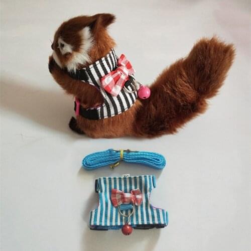 Small Pet Rabbit Harness Vest and Leash Set For Ferret Guinea Pig Hamster Puppy Bowknot Chest Strap Harness Pet Supplies