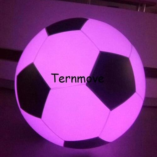 Rechargeable Printing Football balloon LED Light Colorful led beach ball helium pvc balloon