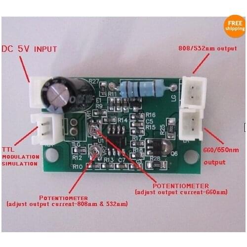Professional Laser Diode Driver for 808nm&532nm +660nm with TTL