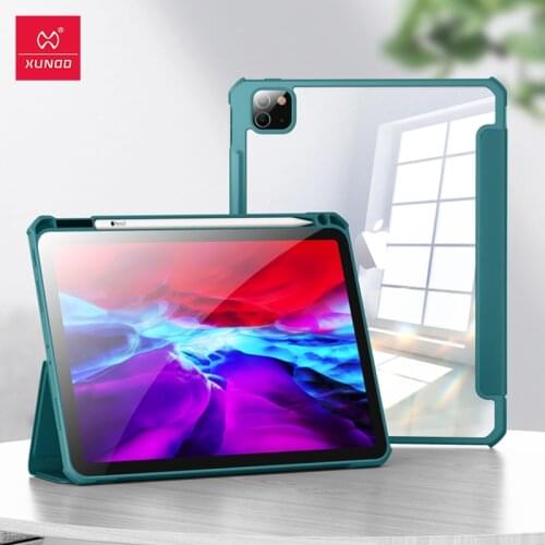 For iPad Pro 11 12.9 Case 2021 2020,Xundd Shockproof Tablet Cover Back Transparent With Pencil Case For ipad pro 12 9 Funda 2021