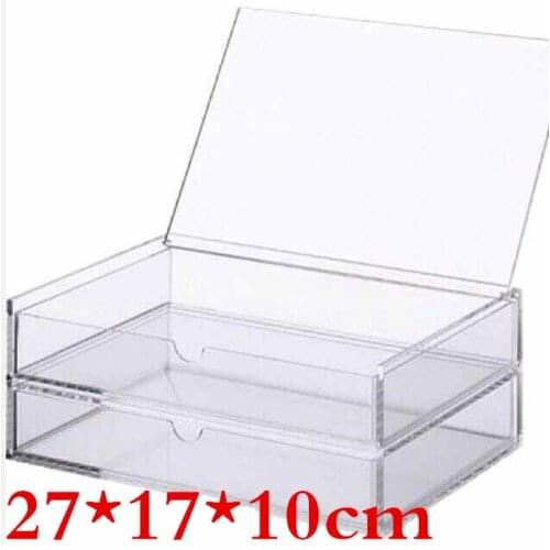 10PCS Anti-Scratch Clear Acrylic Cosmetic Jewelry Makeup Organizer Box Case 2 Storage Drawer Cases Holder Make Up Storager Boxes
