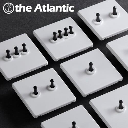 Retro Plastic Frame Switch 10A Copper Paint Toggle Switch Wall Power Switch Lamp Light Dual Control 2 Way Switch White Matte