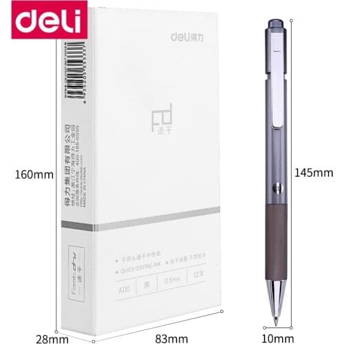 4PCS/LOT Deli A110 presss gel pen quick-dring 0.5mm roller ball pen gel ink pen black refill student writing pen exam writing