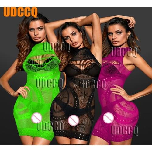 Sexy crochet Fish Net Bodystockings Lingerie Babydoll dress Underwear Chemises Teddies Bodysuits Sleepwear Chemises 8988