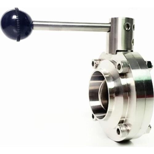 Fit 76mm 3" Pipe OD Butt Welding Sanitary Butterfly Flow Control Valve SUS 304 Stainless Beer Brewing Home