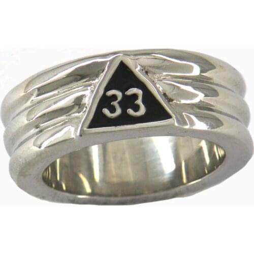 FANSSTEEL Stainless Steel Jewelry Triangle Thirty Three Degree Masonic Ring FSR08W43