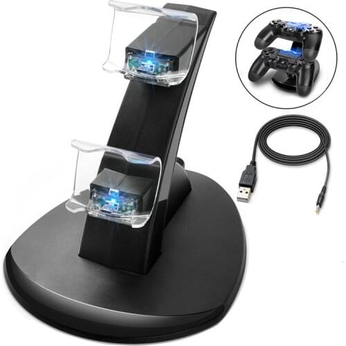 PS4 Accessories Dual Micro USB Charger Dock Joystick PS4 Charging Station for PlayStation 4 Dualshock4 Controller Charger Stand