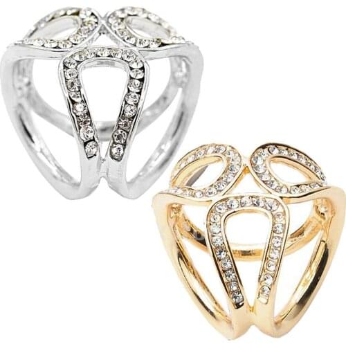 2Pcs Fashion Ceystal Scarf Ring Buckle Scarf Clip Triple Slide Silk Scarf Buckle Clothing Jewelry for Women Girls Ladies