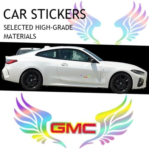 1pcs Car Colored Wings Sticker Rear Glass Occlude Scratches For GMC Savana Yukon Sierra Jimmy Terrain Acadia Envoy Graphyte Gran