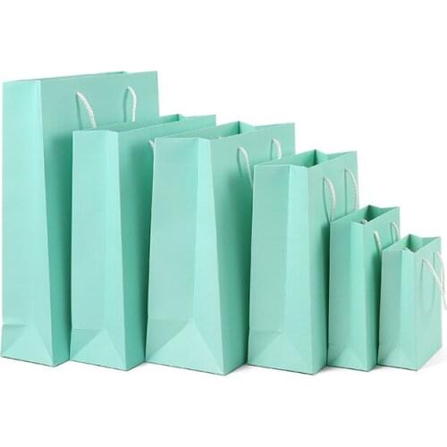 1PC Green Kraft Paper Gift Bag Paper Bags Birthday Wedding for Gifts with Handle Wedding Party Gift Bags Christmas Package Bags
