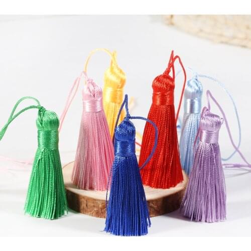 2pcs/lot Mixed Cotton Silk Tassel Earrings Charm Pendant Satin Tassels For DIY Jewelry Making Findings Material