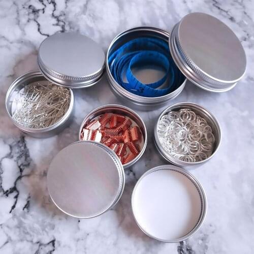 30pcs Aluminum Metal Tin Storage Jar Containers with Screw Top Lids for Storing Make Up Samples Lip Balm Creams Lotion Candles