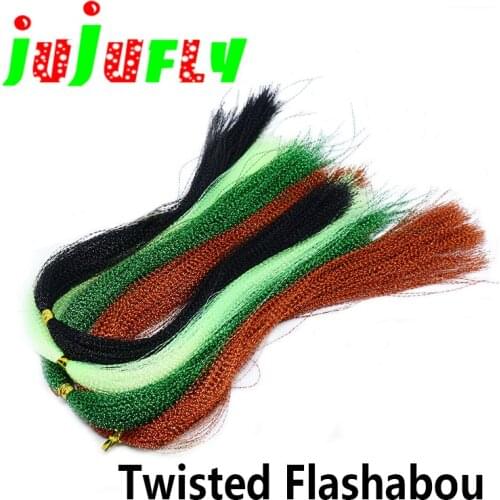 Bigger volume 4packs twisted flashbou holographic 35cm long tinsel Flash crystal Tinsel sabaki rig fly tying materials